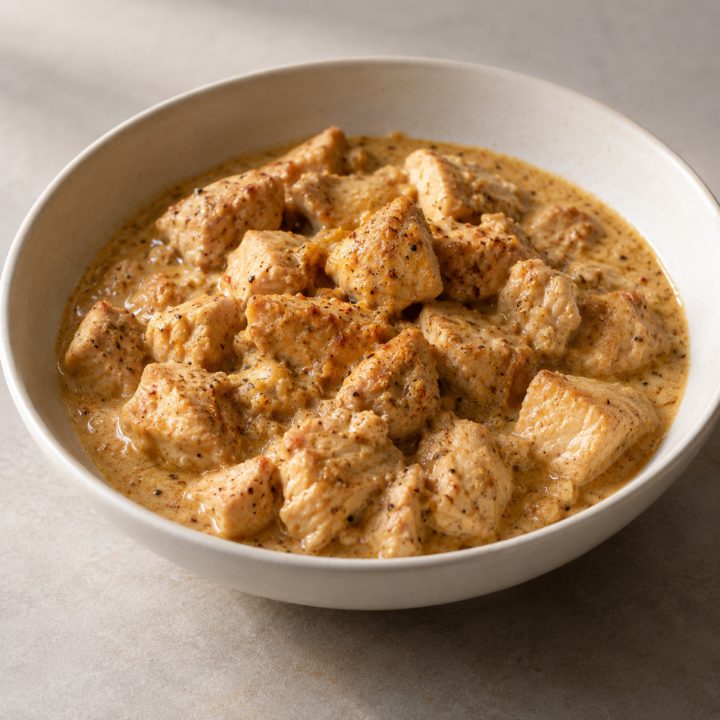 Indyk w kokosowym sosie z pastą curry — ilustracja propozycji podania