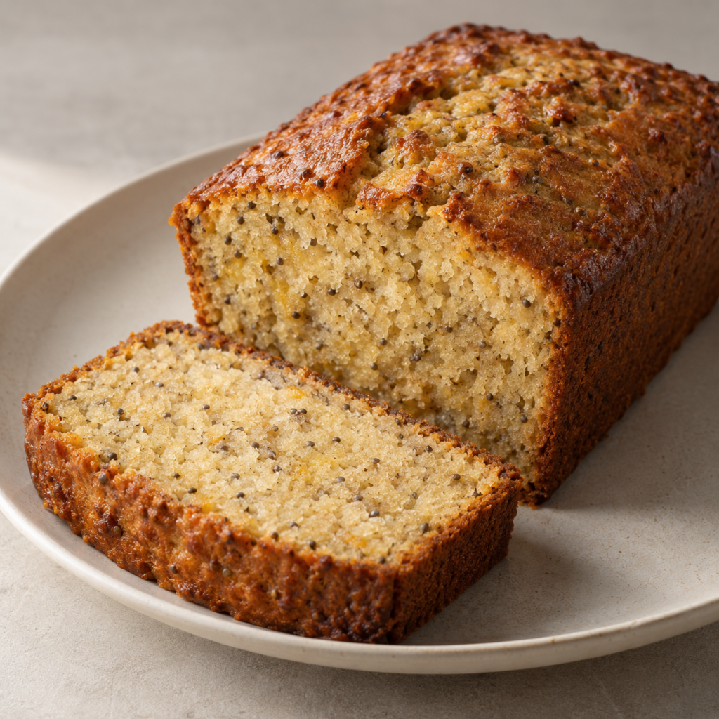 Pane alla banana e mango con chia — Illustrazione generata con IA per MyTrela. Proposta di presentazione.